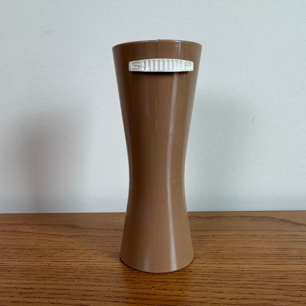Foley Vintage Brown Plastic 2 in 1 Salt and Pepper Shaker 6 Inches Tall